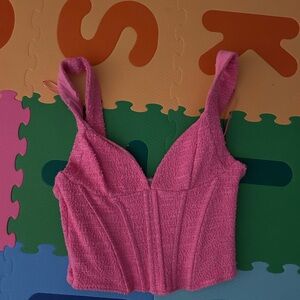 Zara Pink Corset Tank Sz medium